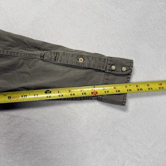 Lucky Brand Shirt Mens Extra Large Olive Green Saturday Stretch Western Snap - Picture 8 of 8